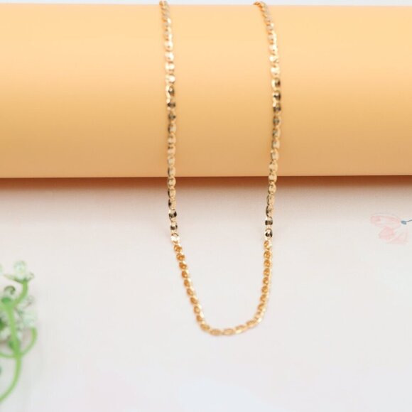 "Shiny Rose Gold Chain Necklace with Bold Polished Oval Links, XPNL0192 - Picture 1 of 12